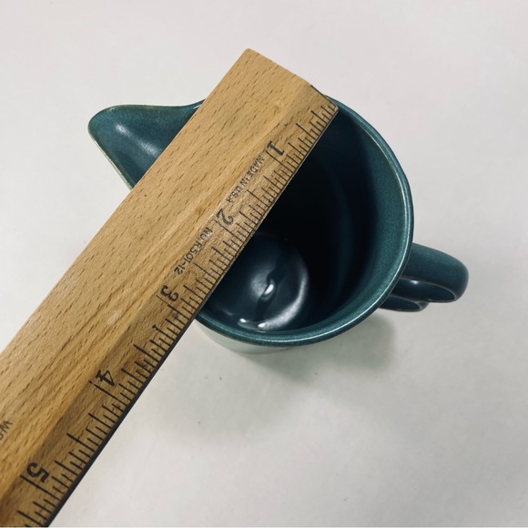 Bennington Potters Trigger Teal Creamer Double Handle Mid-Century Modern 1394 - Picture 13 of 13